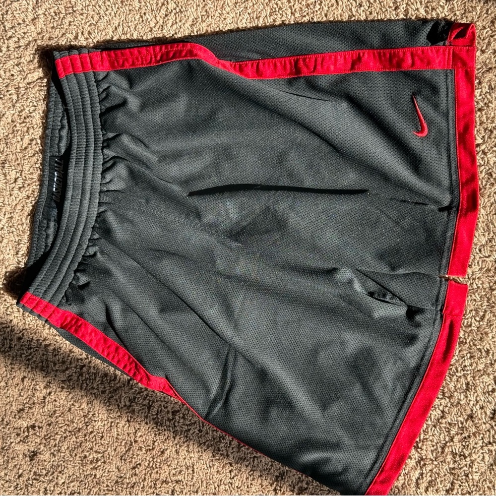 Nike Black and Red Athletic Shorts